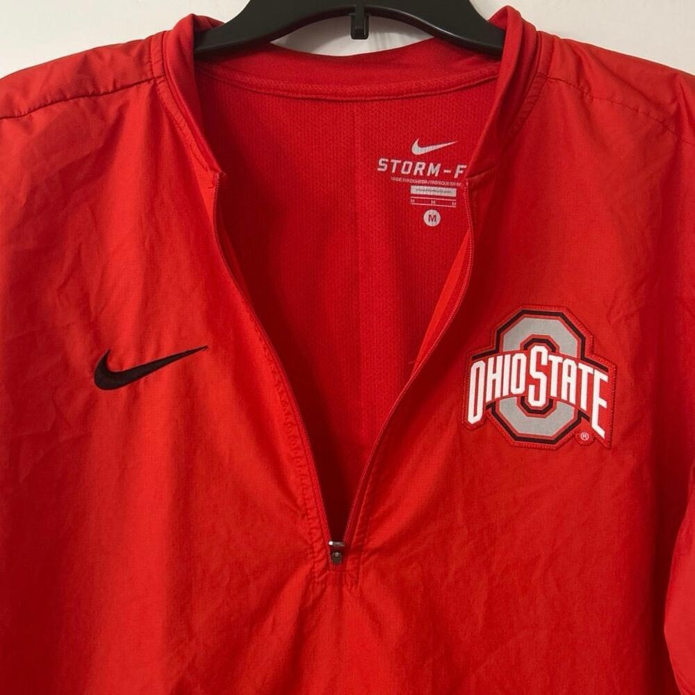 Nike Ohio Sate Storm Fit 1/4 Zip Pullover Windbreaker Vented Mens Medium - Picture 6 of 12